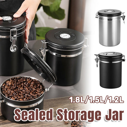 Coffee Powder Sealed Jar Airtight Storage Container for Kitchen Tea Sugar Beans