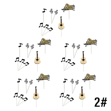 Music Notes Violin Cake Decoration Materials Birthday Cake Topper Inserts