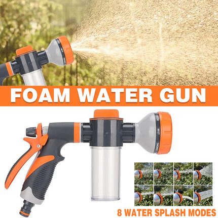 High Pressure Foam Spray Gun 8 Mode Garden Hose Nozzle Car Wash Cleaning Tool