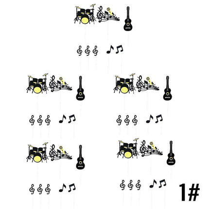 Music Notes Violin Cake Decoration Materials Birthday Cake Topper Inserts