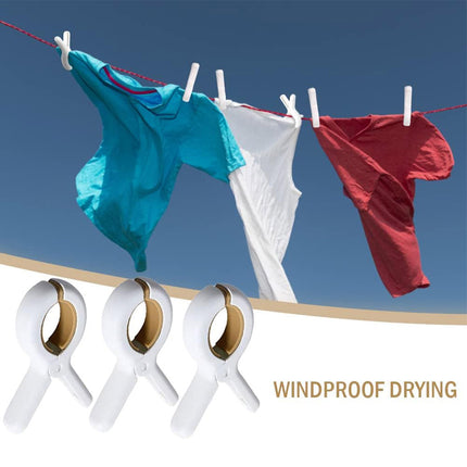 12 Pieces of Plastic Clothes Drying Clips Bed Sheet Clips Sock Clips Quilt Clips