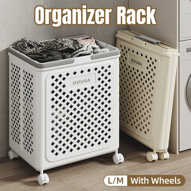 Folding Laundry Basket with Wheel Large Capacity Removable Dirty Clothes Storage