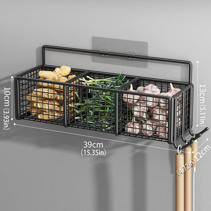 Wall Mount Storage Rack Kitchen Spice Racks Condiment Basket Bathroom Organizer