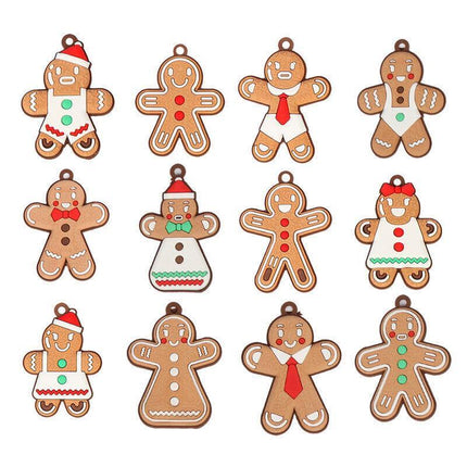 12X Gingerbread Man Xmas Tree Ornament Gift Party Hanging Pendants Window Decor - Aimall