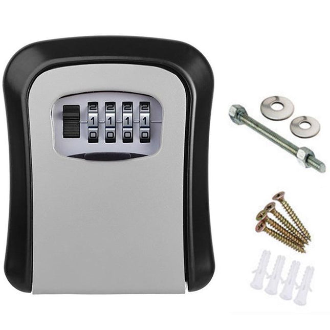 Wall Mounted High Security Steel Storage 4 Digit Key Box With Combination Lock - Aimall