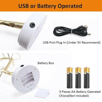 Battery Powered USB LED Fairy Tree Light Copper Wire Home Party Decoration Lamp - Aimall
