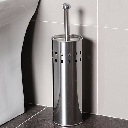 2PCS Toilet Brush Set Stainless Steel Long Handle Soft Bristles Bathroom Cleaner