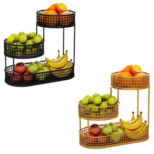 Luxury Multi-Layer Fruit Basket Snack Storage Rack Living Room Coffee Table