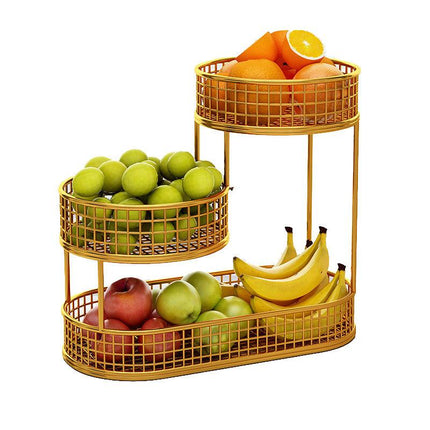 Luxury Multi-Layer Fruit Basket Snack Storage Rack Living Room Coffee Table
