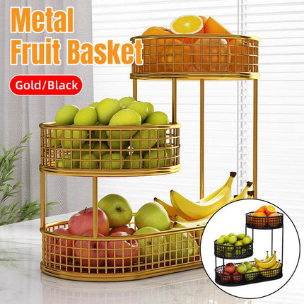 Luxury Multi-Layer Fruit Basket Snack Storage Rack Living Room Coffee Table