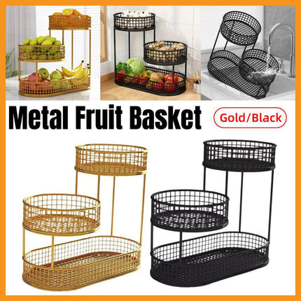 Luxury Multi-Layer Fruit Basket Snack Storage Rack Living Room Coffee Table