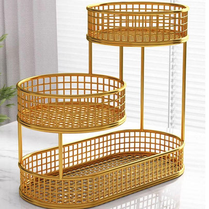 Luxury Multi-Layer Fruit Basket Snack Storage Rack Living Room Coffee Table