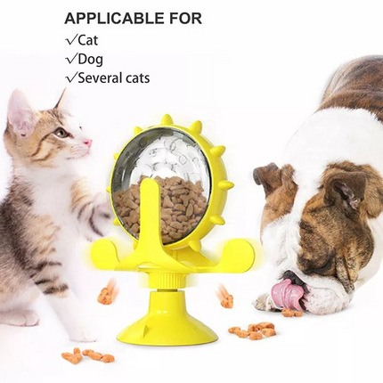 Windmill Pet Cat Treat Food Dispenser Toys Slow Feeder Puzzle Interactive Toys