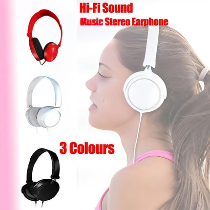 Over Ear Headphones Hi-Fi Stereo Noise-Cancelling Headsets Wired Earphones Au