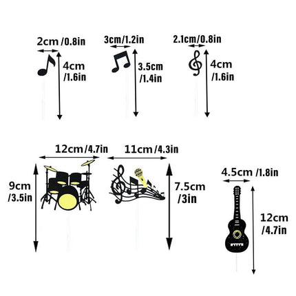 Music Notes Violin Cake Decoration Materials Birthday Cake Topper Inserts