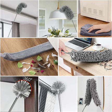 Extendable Feather Long Duster Telescopic Microfiber Dust Handle Home Cleaner