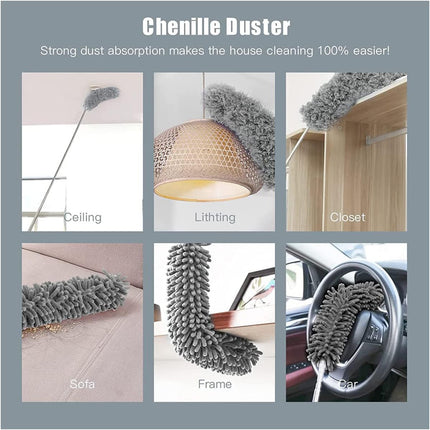Extendable Feather Long Duster Telescopic Microfiber Dust Handle Home Cleaner