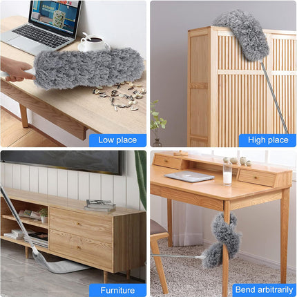 Extendable Feather Long Duster Telescopic Microfiber Dust Handle Home Cleaner