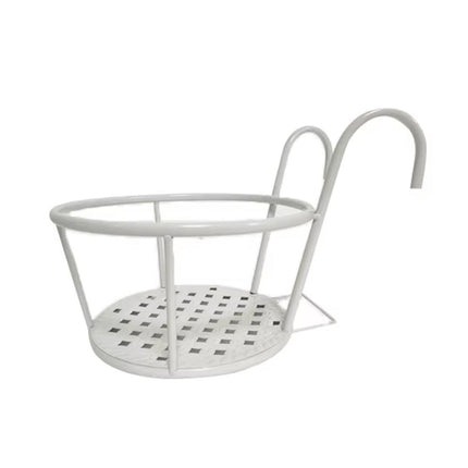 Iron Balcony Flower Rack Hanging Pot Hanger Railings Planter Rack Outdoor Garden