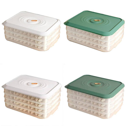 3/4 Layer Large Capacity Dumpling Box Sealed Fresh Wonton Storage Container