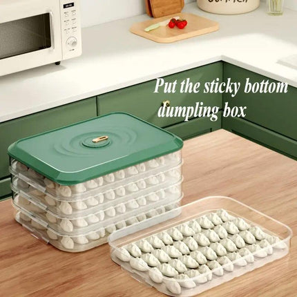 3/4 Layer Large Capacity Dumpling Box Sealed Fresh Wonton Storage Container