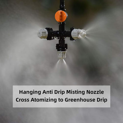 20PCS Anti-Drip Misting Nozzle Water Spray Drip Hanging Atomizing Nozzle Fog Cross