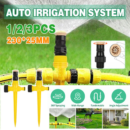 Garden Lawn Sprinkler Auto Irrigation System Adjustable 360 Degree Rotation Tool