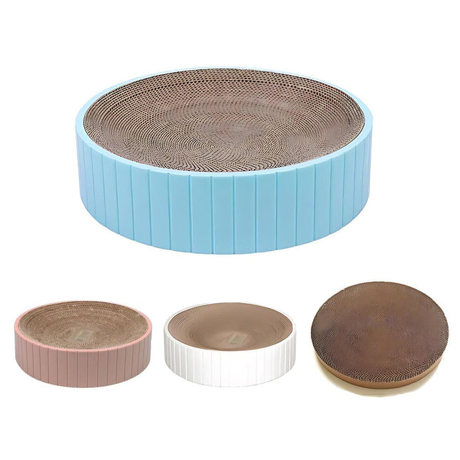 2In1 Cat Scratching Board Round Cat Scratcher Pad Lounge Bed Bowl Pet Sofa House