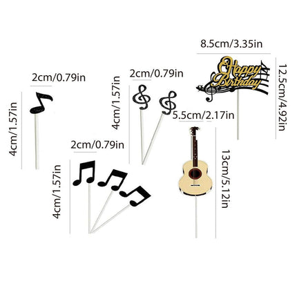 Music Notes Violin Cake Decoration Materials Birthday Cake Topper Inserts