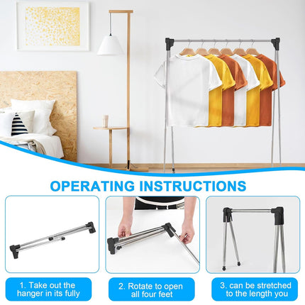 Folding Clothes Drying Rack Retractable Portable Wall Mounted Laundry Hanger