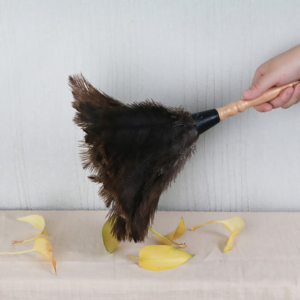 Anti Static Ostrich Feather Duster Wooden Handle Brush Duster Dust Cleaning