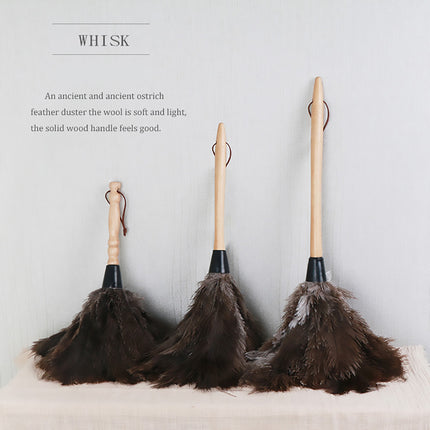 Anti Static Ostrich Feather Duster Wooden Handle Brush Duster Dust Cleaning
