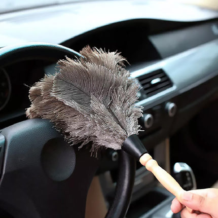 Anti Static Ostrich Feather Duster Wooden Handle Brush Duster Dust Cleaning