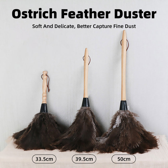 Anti Static Ostrich Feather Duster Wooden Handle Brush Duster Dust Cleaning
