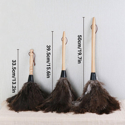 Anti Static Ostrich Feather Duster Wooden Handle Brush Duster Dust Cleaning