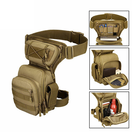 Men Drop Leg Bag Tactical Thigh Waist Fanny Pack Hiking Cycling Outdoor Use