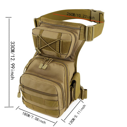 Men Drop Leg Bag Tactical Thigh Waist Fanny Pack Hiking Cycling Outdoor Use