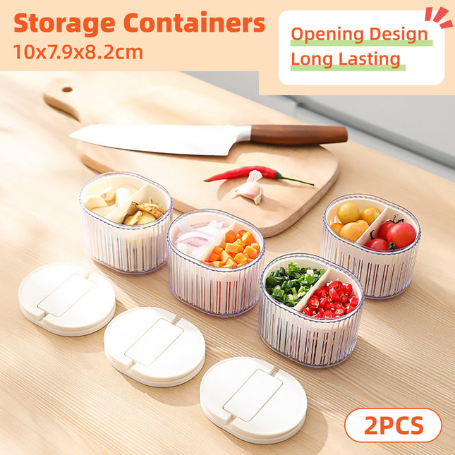 Storage Box 2PCS with Lids Sealed Organizer Kitchen Refrigerator Household Use