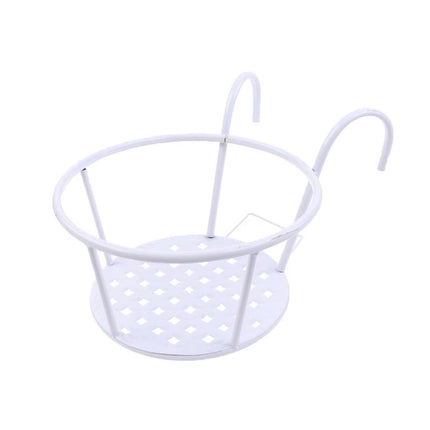 Iron Balcony Flower Rack Hanging Pot Hanger Railings Planter Rack Outdoor Garden