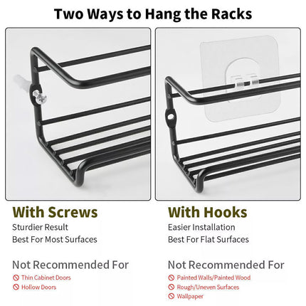 Kitchen Spice Rack Wall Mounted Inside Cupboard Adhesive Spice Organiser 2/4pcs