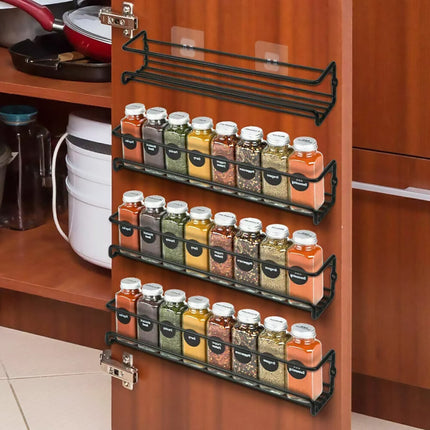 Kitchen Spice Rack Wall Mounted Inside Cupboard Adhesive Spice Organiser 2/4pcs