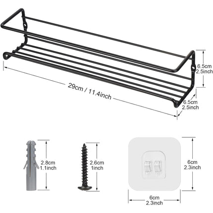 Kitchen Spice Rack Wall Mounted Inside Cupboard Adhesive Spice Organiser 2/4pcs