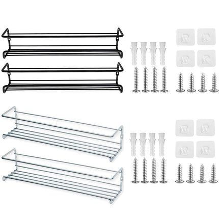 Kitchen Spice Rack Wall Mounted Inside Cupboard Adhesive Spice Organiser 2/4pcs