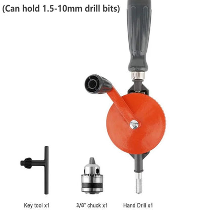 Manual Hand Drill Tool 3 8 Inch Woodworking DIY Punch Multifunctional Drill