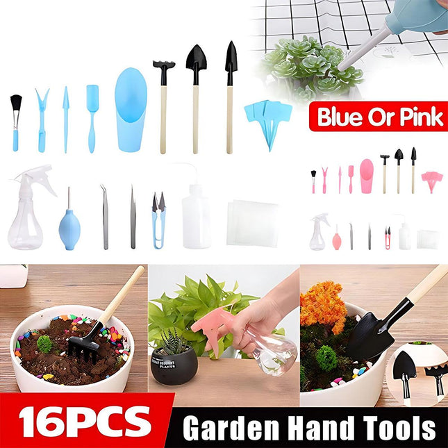 16X Mini Garden Hand Tools Transplanting Succulent Plant Gardening Tool Rake Set
