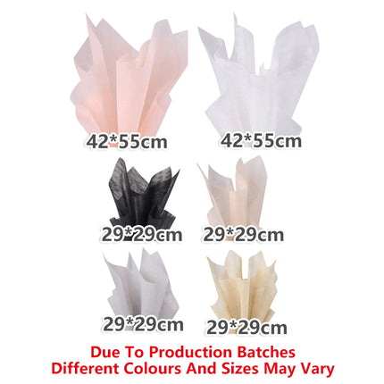 5Packs 6 Colours Tissue Gift Wrapping Paper 29Cm X 29Cm Packaging