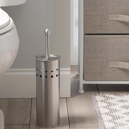 2PCS Toilet Brush Set Stainless Steel Long Handle Soft Bristles Bathroom Cleaner