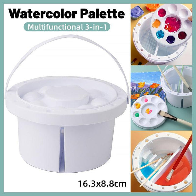 Portable Pen Wash Bucket Multifunctional Painting Palette for Artists Crafters
