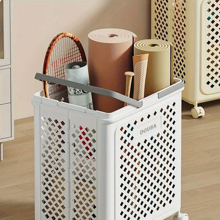 Folding Laundry Basket with Wheel Large Capacity Removable Dirty Clothes Storage