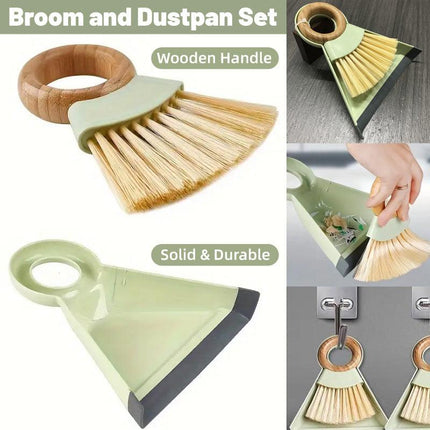 Mini Small Broom Dustpan Set Compact Desktop Cleaning Tool for Home Office